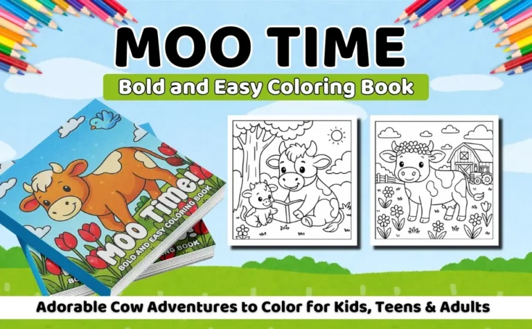 Moo Time! Bold and Easy Coloring Book by Victoria Wintersberger