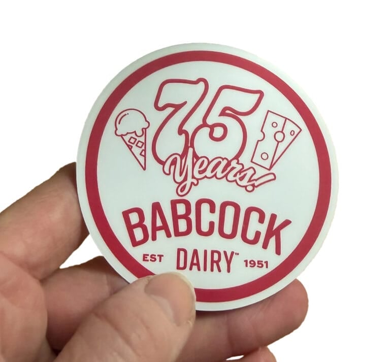 75th Anniversary Edition Babcock Dairy Sticker